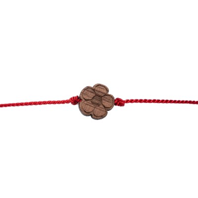 Picture 2 for: Bewood Happiness Bracelet – Flower – Red