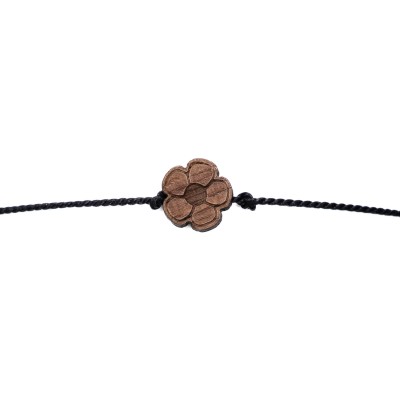 Picture 2 for: Bewood Happiness Bracelet – Flower – Black