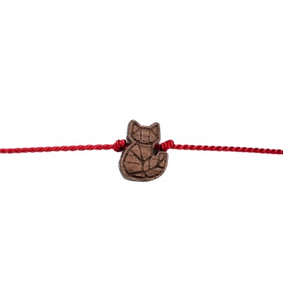 Picture 2 for: Bewood Happiness Bracelet – Cat – Red