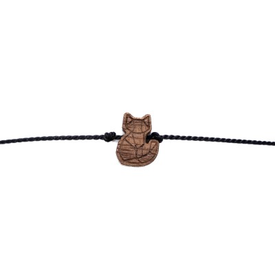 Picture 2 for: Bewood Happiness Bracelet – Cat – Black