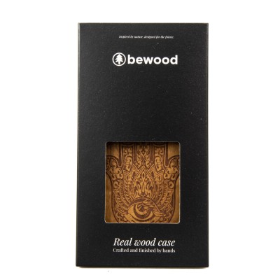 Obrazek 2 dla: Drewniane Etui Bewood do Motorola Edge 70 Pro 5G HAMSA IMBUIA
